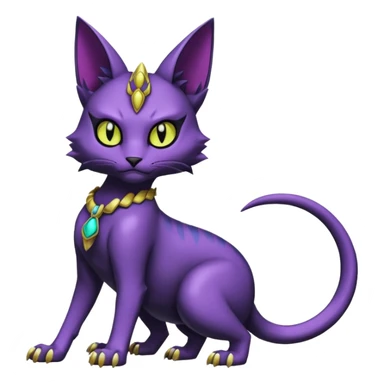  gothic edgy badass scaley Bastet-Noibat-Gatomon-Digimon-Fakémon-Pokémon-creature (full body) sticker