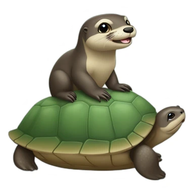 Une loutre sur une tortue sticker