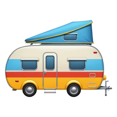 caravane vue de profil, style emoji Discord, couleurs vives, simple, sans texte sticker