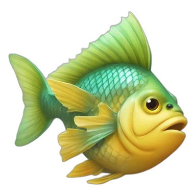 poisson qui tien une manette sticker