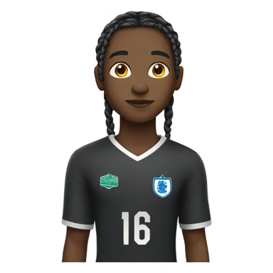 black boy with medium length braids holding a black an english football sticker