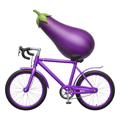 Eggplant riding a bike sticker