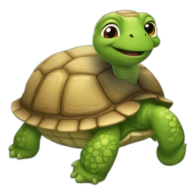 Squeezi sur une tortue sticker
