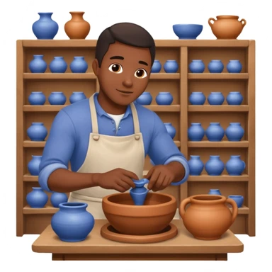 Pottery Wheel Artist black man  sticker