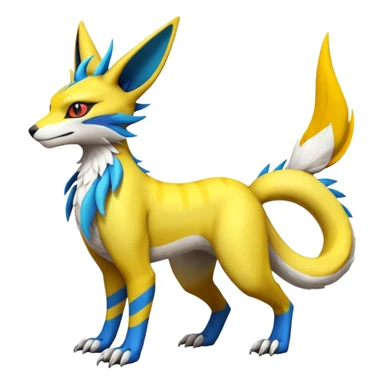 Tropical Exotic Short Legendary Epic Cool Colorful Renamon-Zeraora-Bastet-Latias-Vernid-Sergal-fusion-hybrid-creature sticker