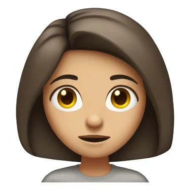 Brunette long hair girl rude face sticker