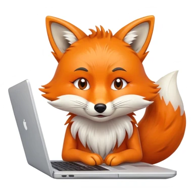 Crying fox work in laptop sticker