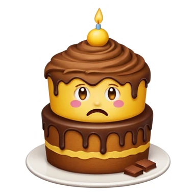sad emoji eating cake  sticker