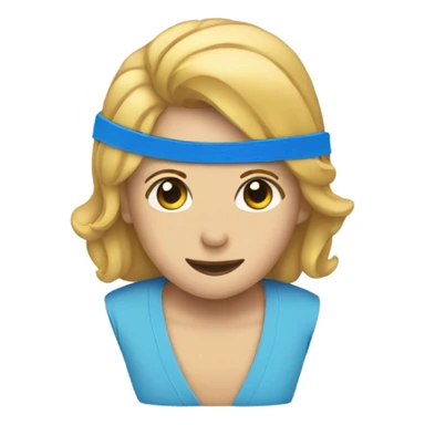 blue check hair rubber band sticker