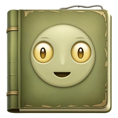 Pale olive colored book sticker