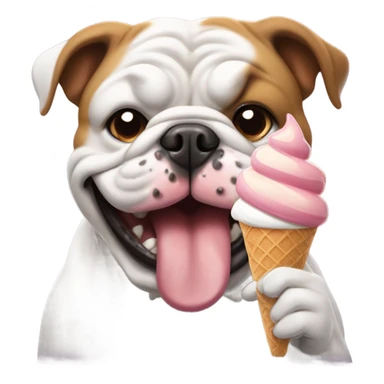 Bulldog eating ice cream sticker