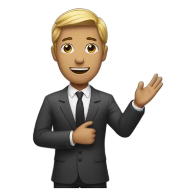 man in suit holding out his arms sticker