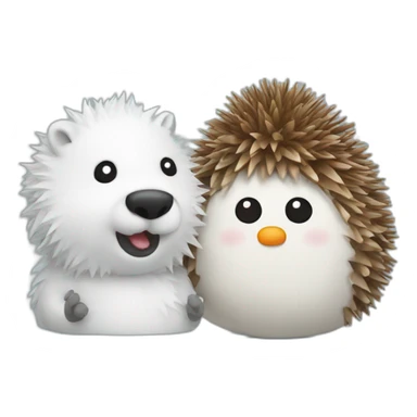 snowman and hedgehog sticker