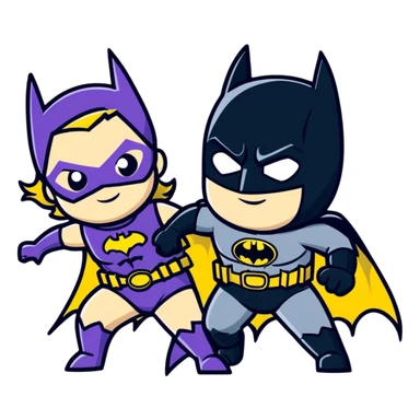 Batman and batgirl sticker