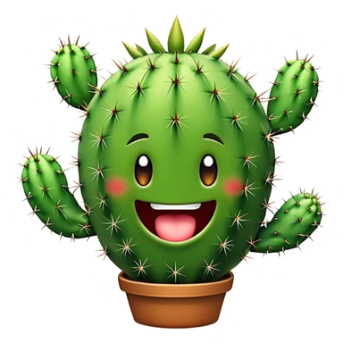 Cactus with mouth sticker