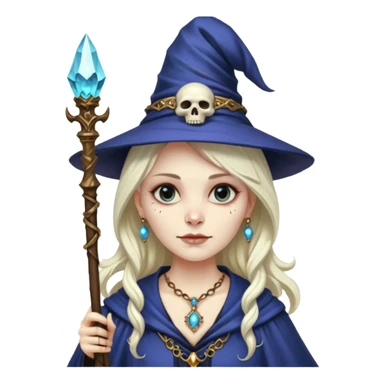 wizard lady skull sticker