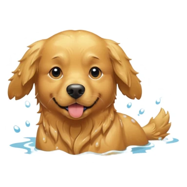 Full grown Golden retriever swimming sticker