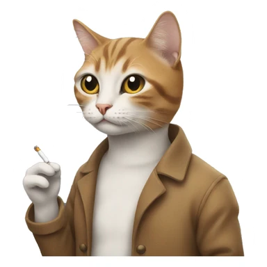 Cat with a cigarette  sticker