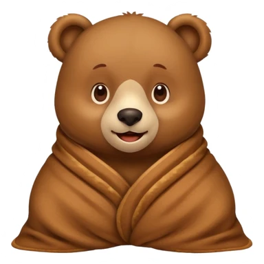 Bear cozy in blanket sticker