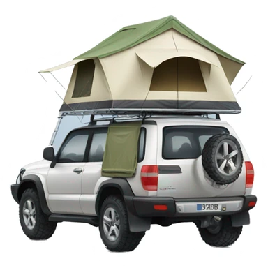 4wd car with roof top tent  sticker