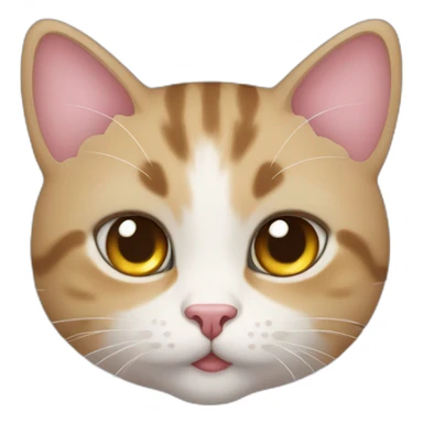 cute cat with heart shaped eyes sticker
