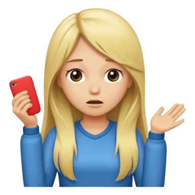 blonde cartoon girl long hair asking for a timeout sticker