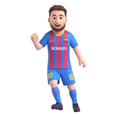 Messi celebrating a goal, 3D emoji style sticker