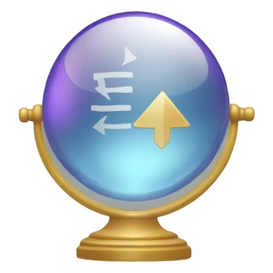 crystal ball with a "reroute" symbol sticker