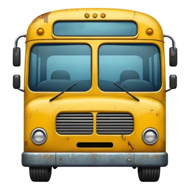 bus with a sad face sticker