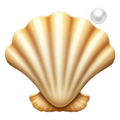 Beige seashell with pearl sticker