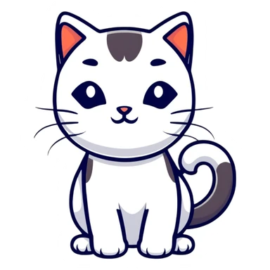 doodled cat sticker