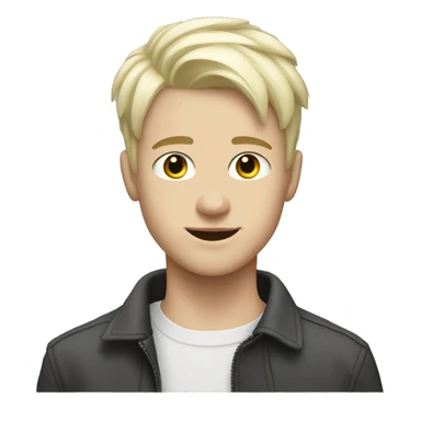 platinum blonde short hair white skin teen male sticker