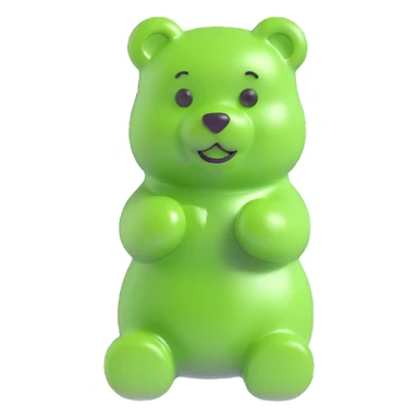 green gummy bear, 3D style, highly detailed, soft lighting, transparent background sticker