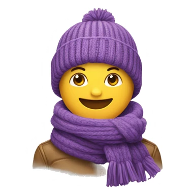 emoji beanie and scarf sticker