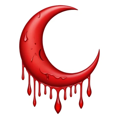  crescent moon with blood dripping from it red sticker