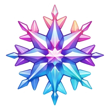 Gradient iridescent Pastel rainbow Pink violet blue white crystal star snowflake  sticker