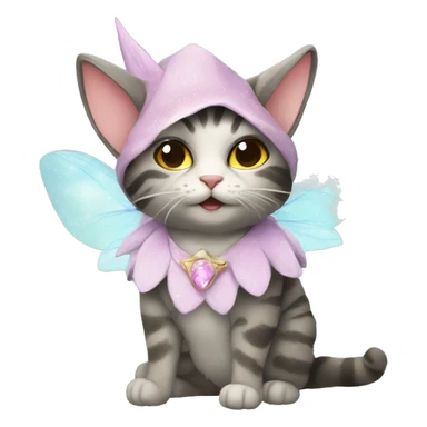 a cat in a fairy costume sticker