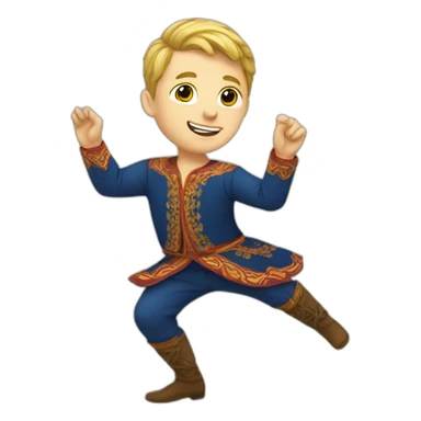 white boy in folk costume dancing sticker