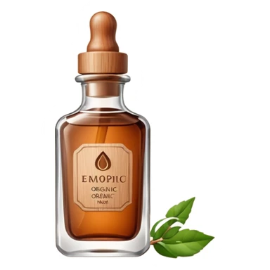 Organic cosmetic in a cristal brown bottle sticker