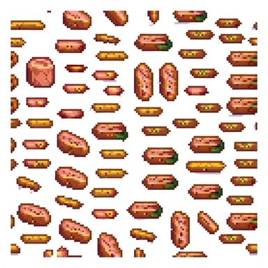 slices of bologna sausage, pixel art, no background sticker