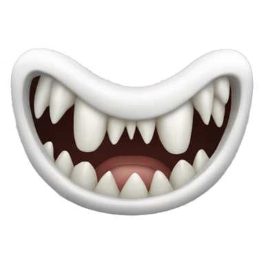 sharp animal teeth in white sticker