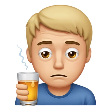 drunk guy looking embarrassed sticker