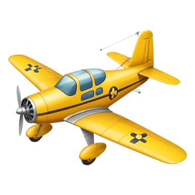 Draw a small yellow crop duster plane sticker