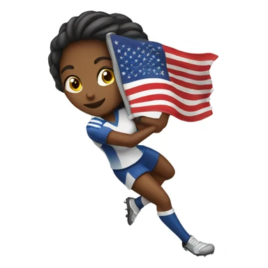 woman playing flag football sticker