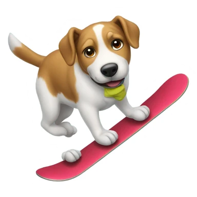 Dog riding a snowboard sticker