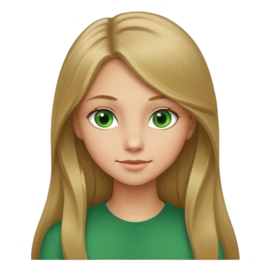 Girl profile picture with long dark blonde hair and green eyes  sticker