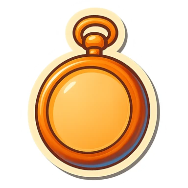 vintage pocket watch, blank face, no hands or numbers, retro sticker style sticker