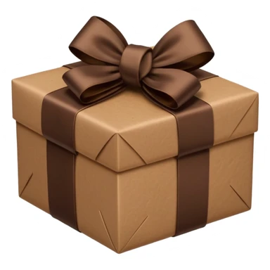 dark brown present with brown bow sticker