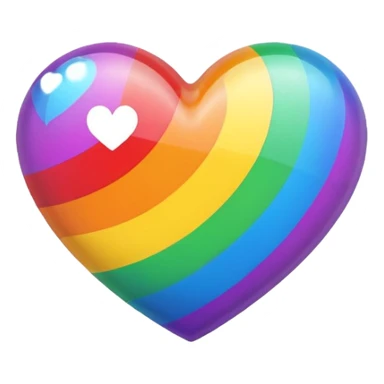 Rainbow heart sticker