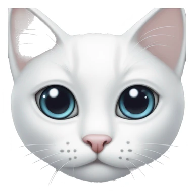 white cat with different eyes  sticker